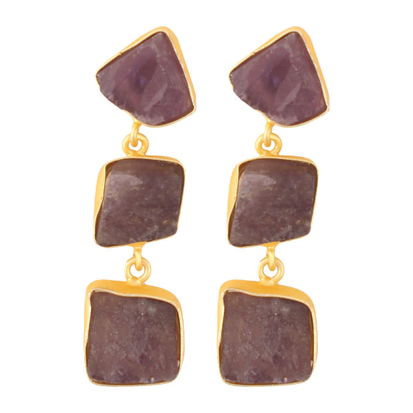 Women's Druzy Amethyst Earrings - Femizen