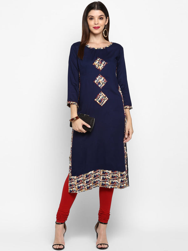 Women's Printed Blue Kurta By Vbuyz- (1Pc Set)