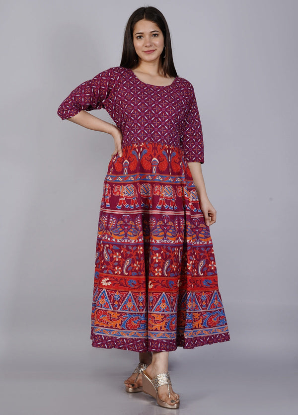 Women's Multicolor Cotton Printed Party Wear/Casual Wear Only Kurti - Vamika