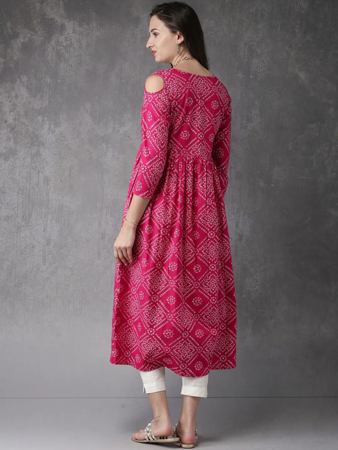 Women's Pink Color Cotton Kurtas Kurtis & Tunics - Vamika