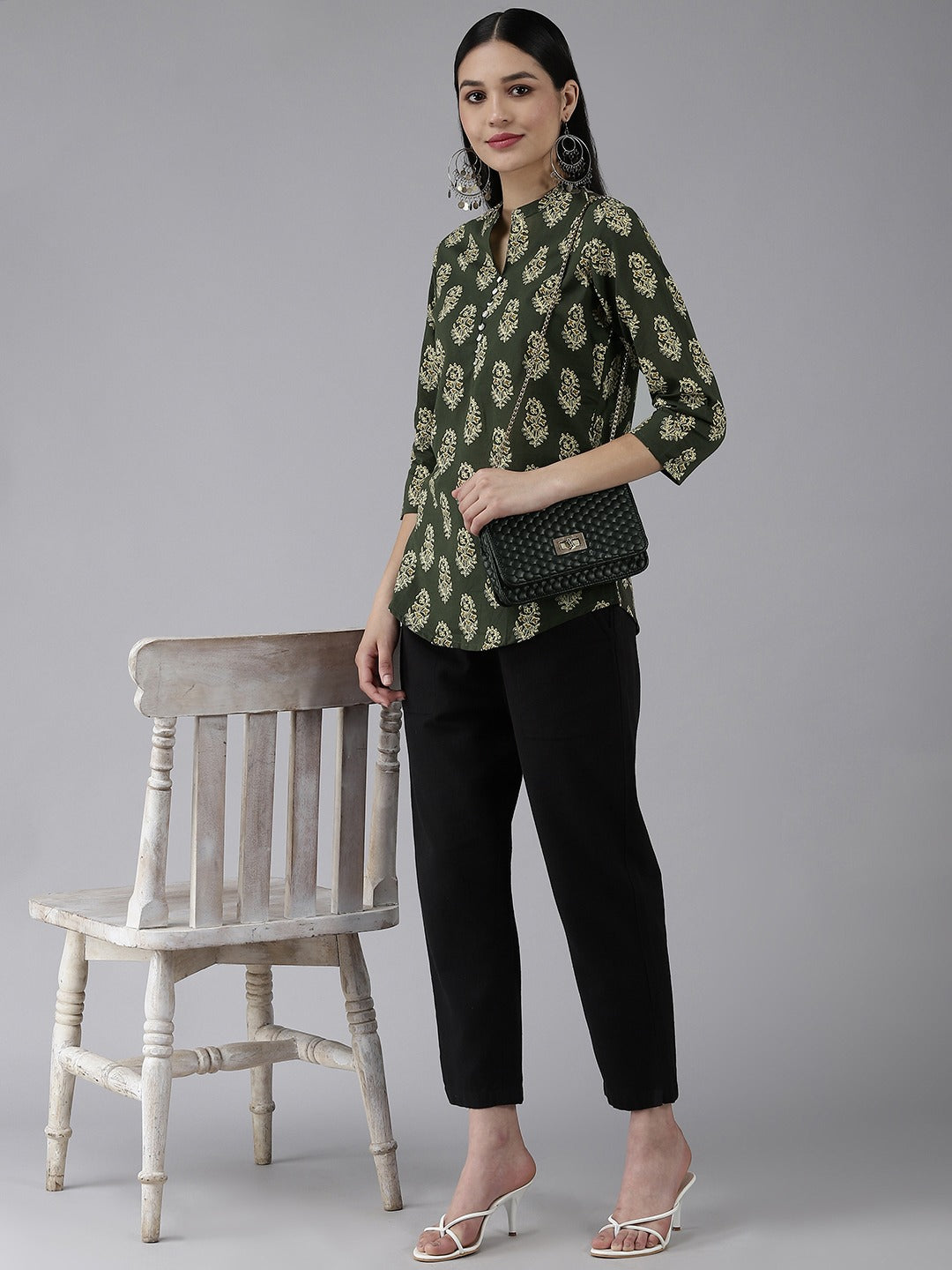 Green Printed Top-Indiakreations-JS8059TOPGRXS