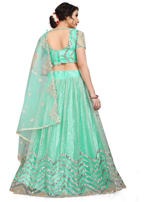 Women's New Fashion Sequine Embroidered work Designer Party Wear Lehenga Choli With Dupatta Semi Stitched. - Embro Vision