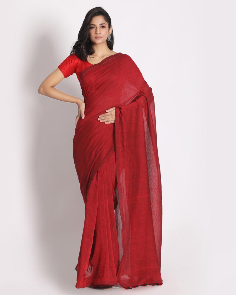 Women's Khadi Cotton Handloom Saree - Angoshobha