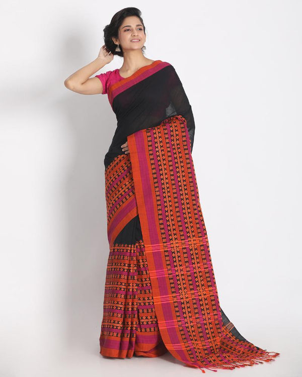 Women's Begampuri Organic Khadi Cotton Saree - Angoshobha