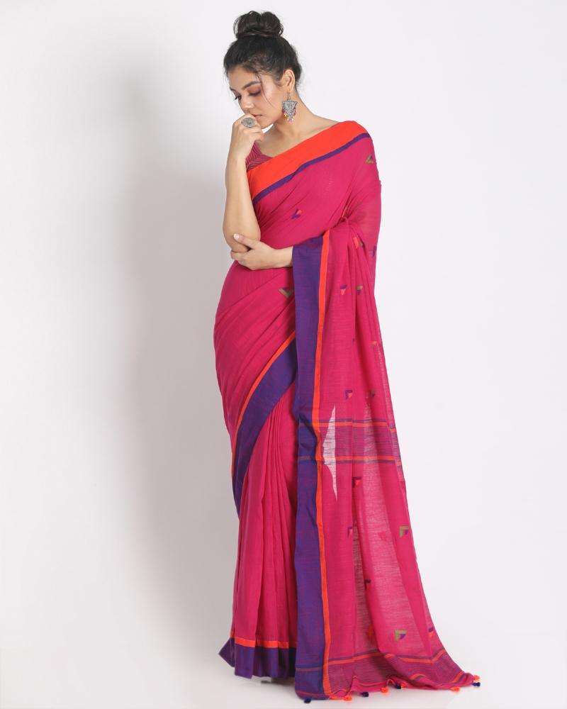 Women's Cotton Handloom saree - Angoshobha