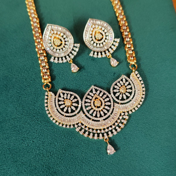 Women 's Real Diamond Pattern Paisley Mangalsutra/Pendant Set  - Sanvi Jewels