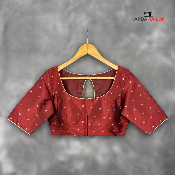 Women's Maroon Silk Blouse - Kapda Tailor Official