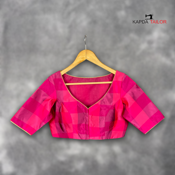 Women's Rani Pink Silk Blouse - Kapda Tailor Official