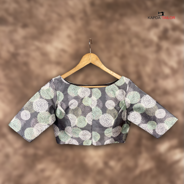 Women's Grey Silk Blouse - Kapda Tailor Official