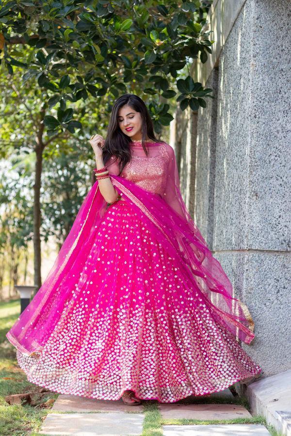 Women's Rani Pink Lehenga - Label Shaurya Sanadhya