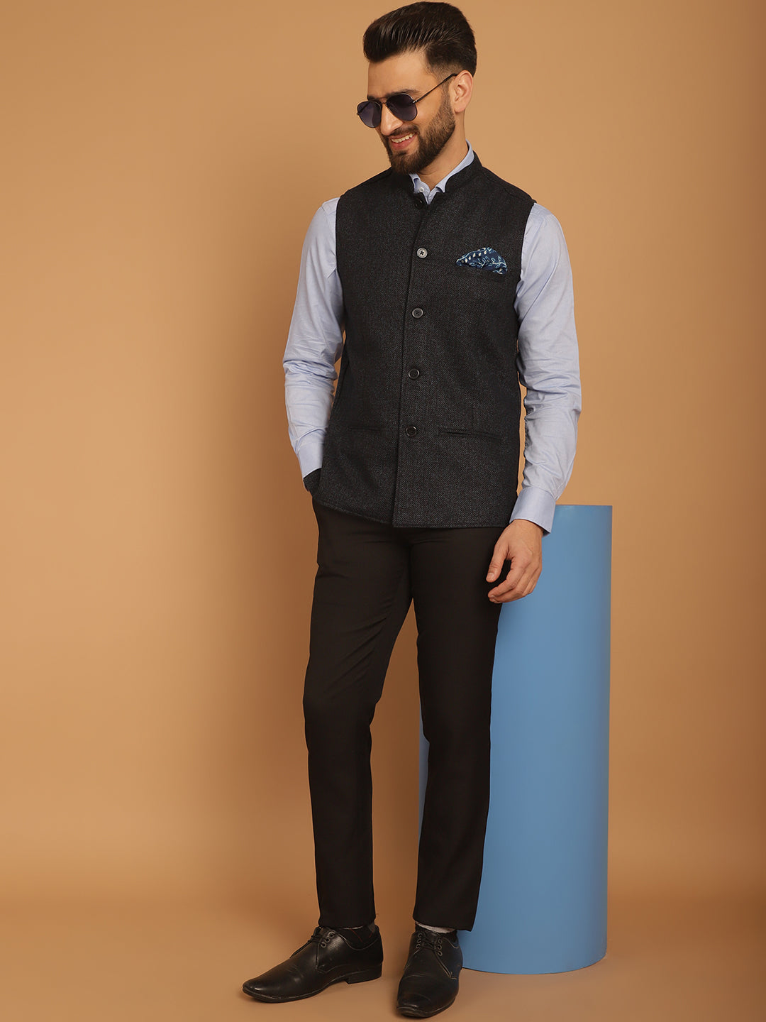 Men's Pure Wool Nehru Jacket - Even Apparels