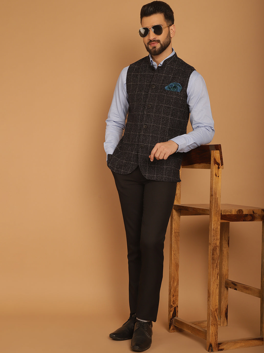 Men's Pure Wool Nehru Jacket - Even Apparels