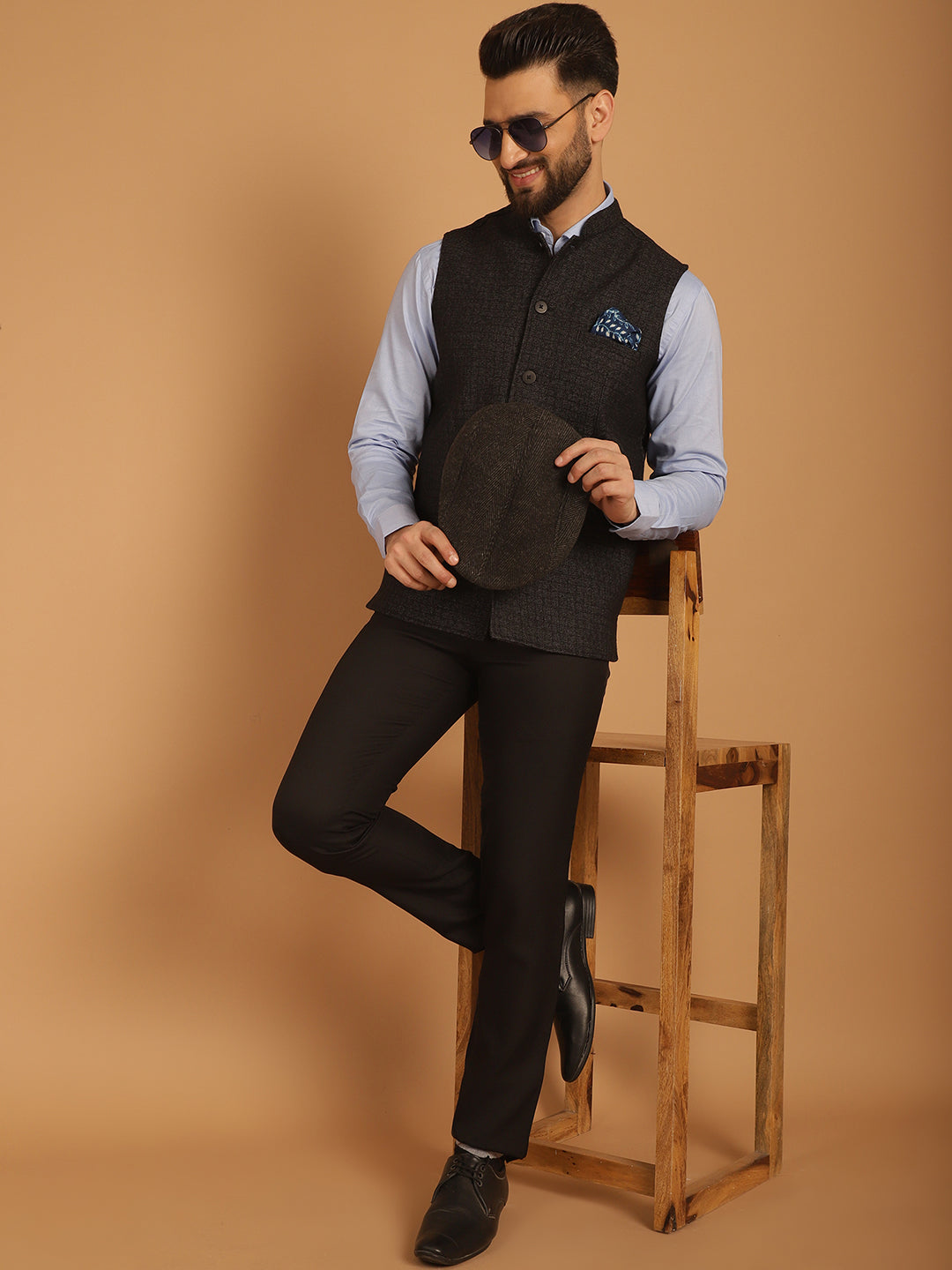 Men's Pure Wool Nehru Jacket - Even Apparels