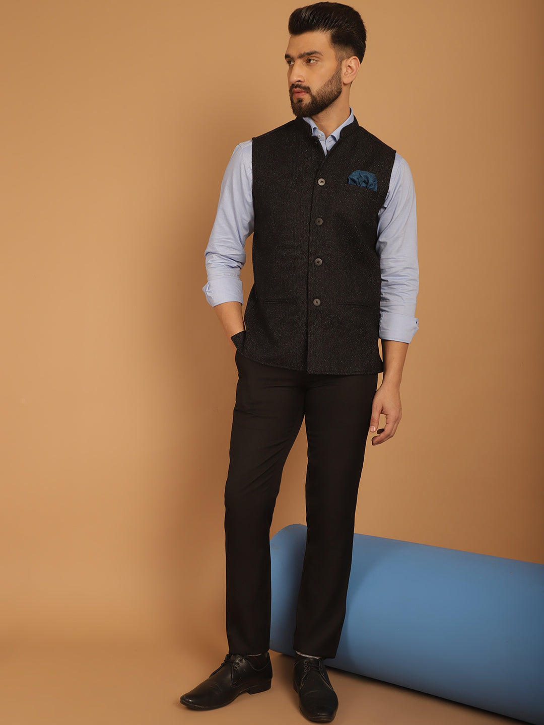 Men's Pure Wool Nehru Jacket - Even Apparels