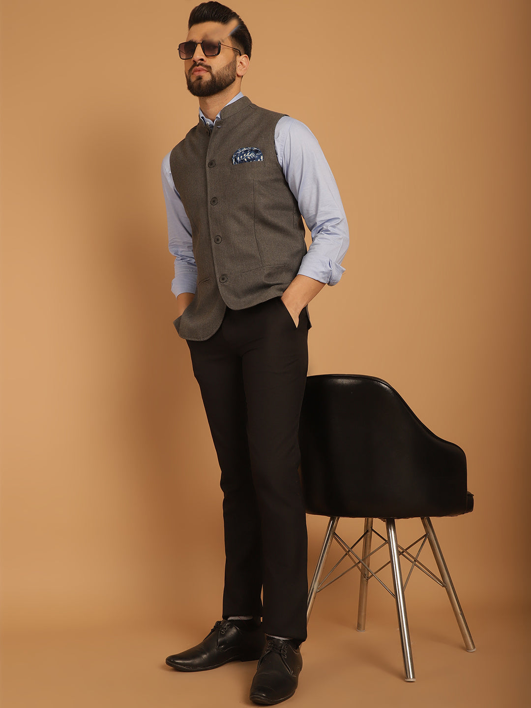 Men's Nehru Jacket With Welt Pockets - Even Apparels