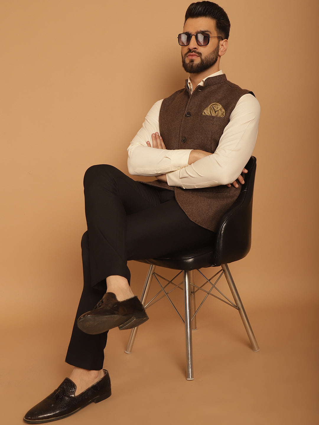 Men's Pure Wool Nehru Jacket - Even Apparels