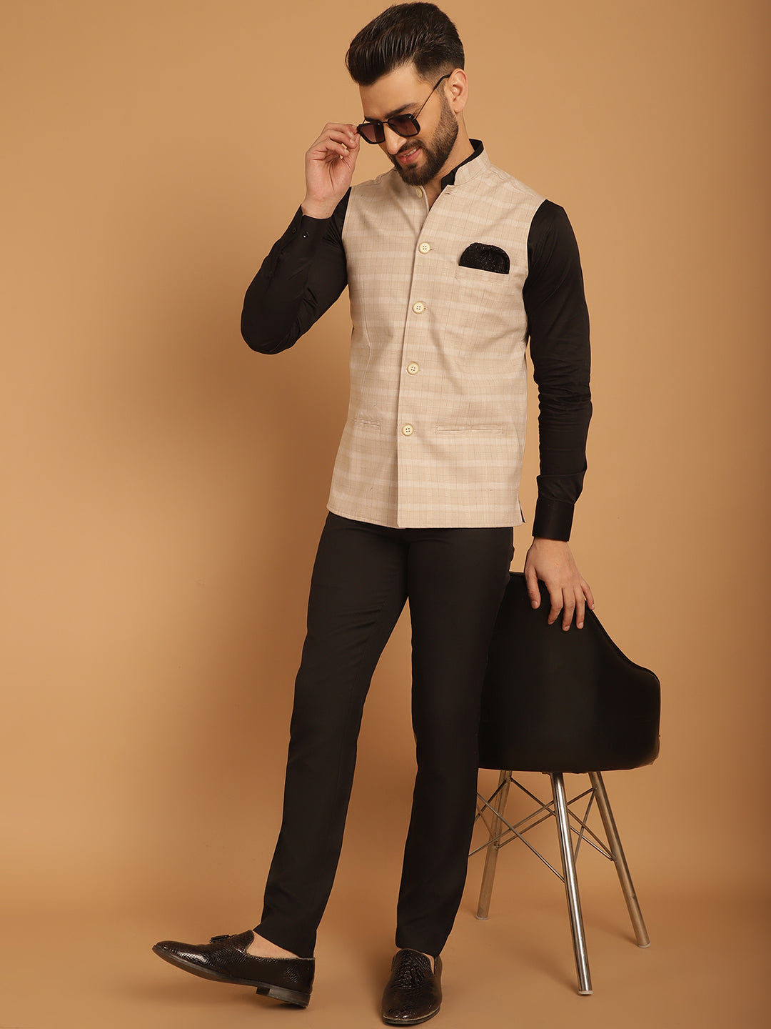 Men's Nehru Jacket With Welt Pockets - Even Apparels