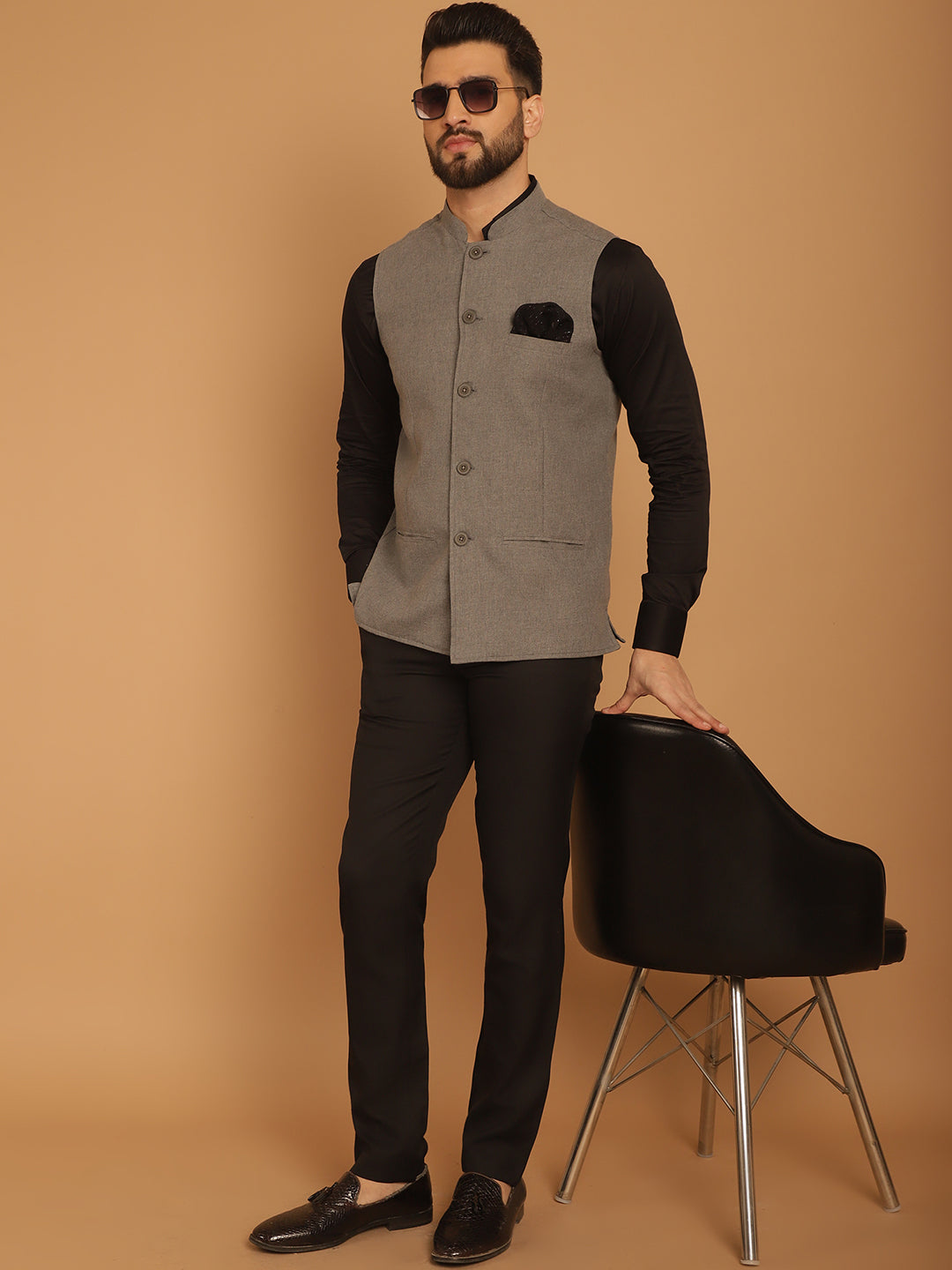 Men's Nehru Jacket With Welt Pockets - Even Apparels