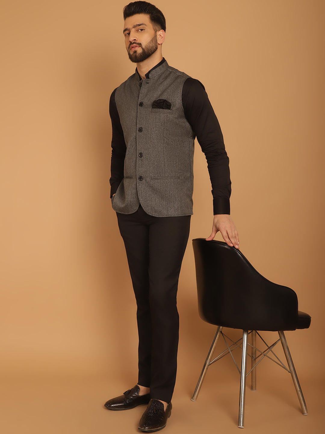 Men's Nehru Jacket With Welt Pockets - Even Apparels