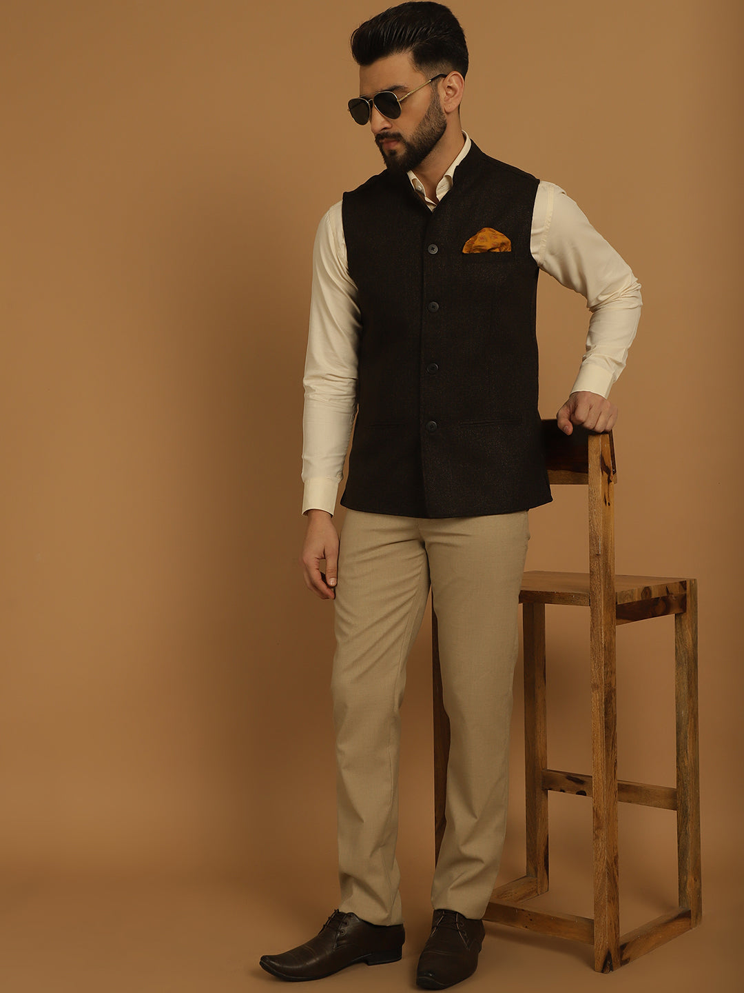 Men's Nehru Jacket With Welt Pockets - Even Apparels