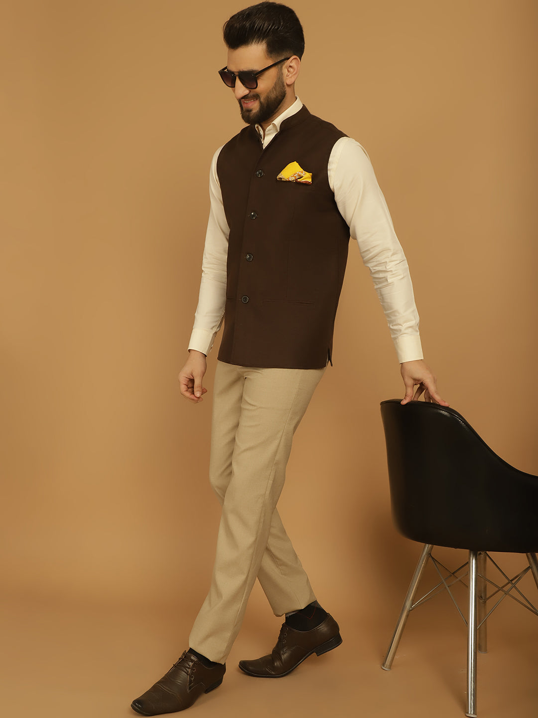 Men's Pure Wool Nehru Jacket - Even Apparels