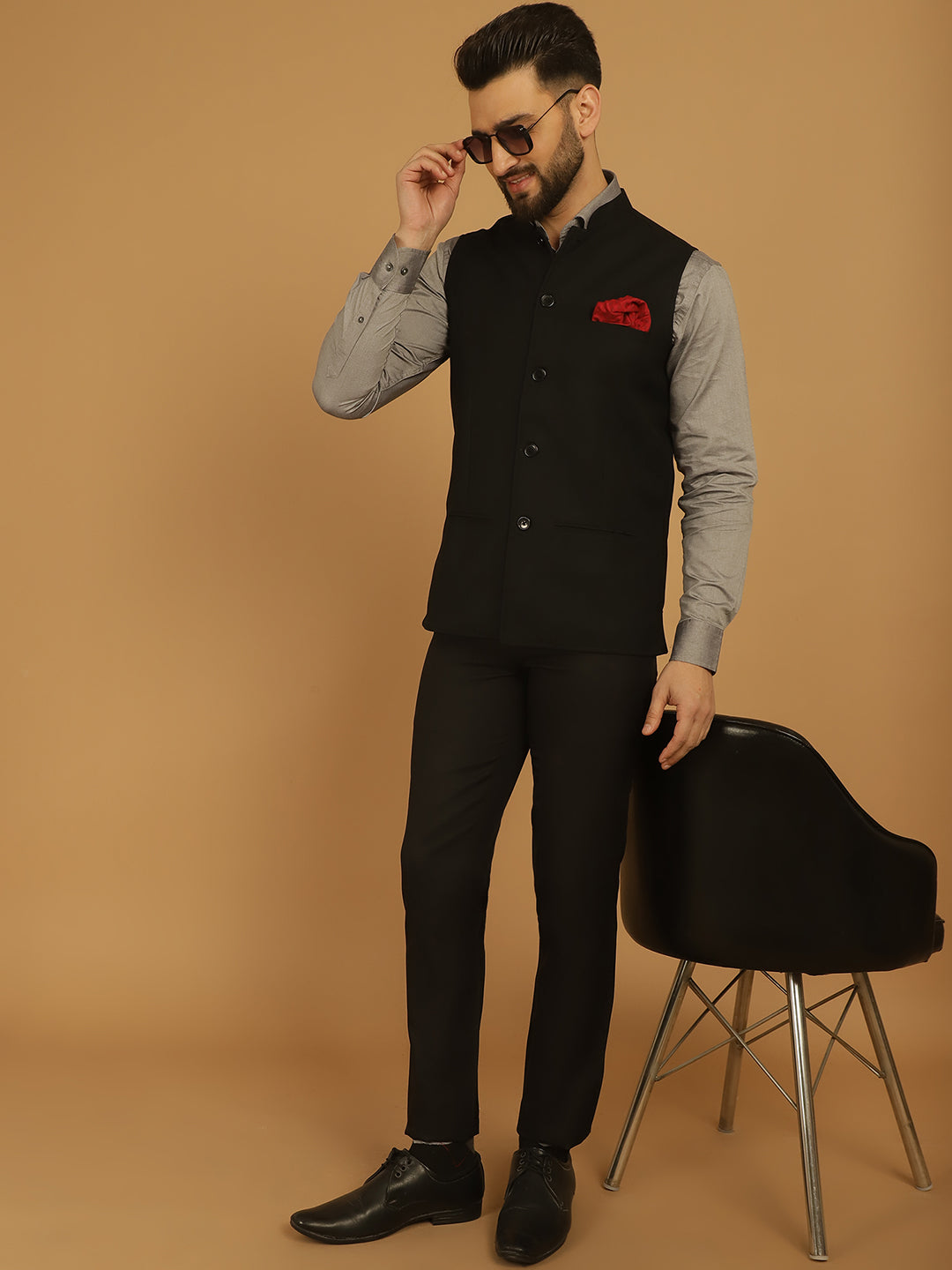 Men's Nehru Jacket With Welt Pockets - Even Apparels