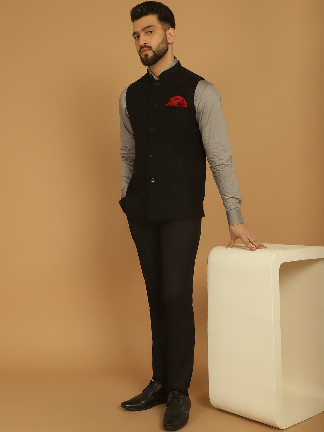 Men's Pure Wool Nehru Jacket - Even Apparels