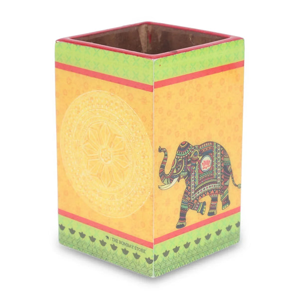 Royal Elephants Printed Pen Stand By India Kreations Decor