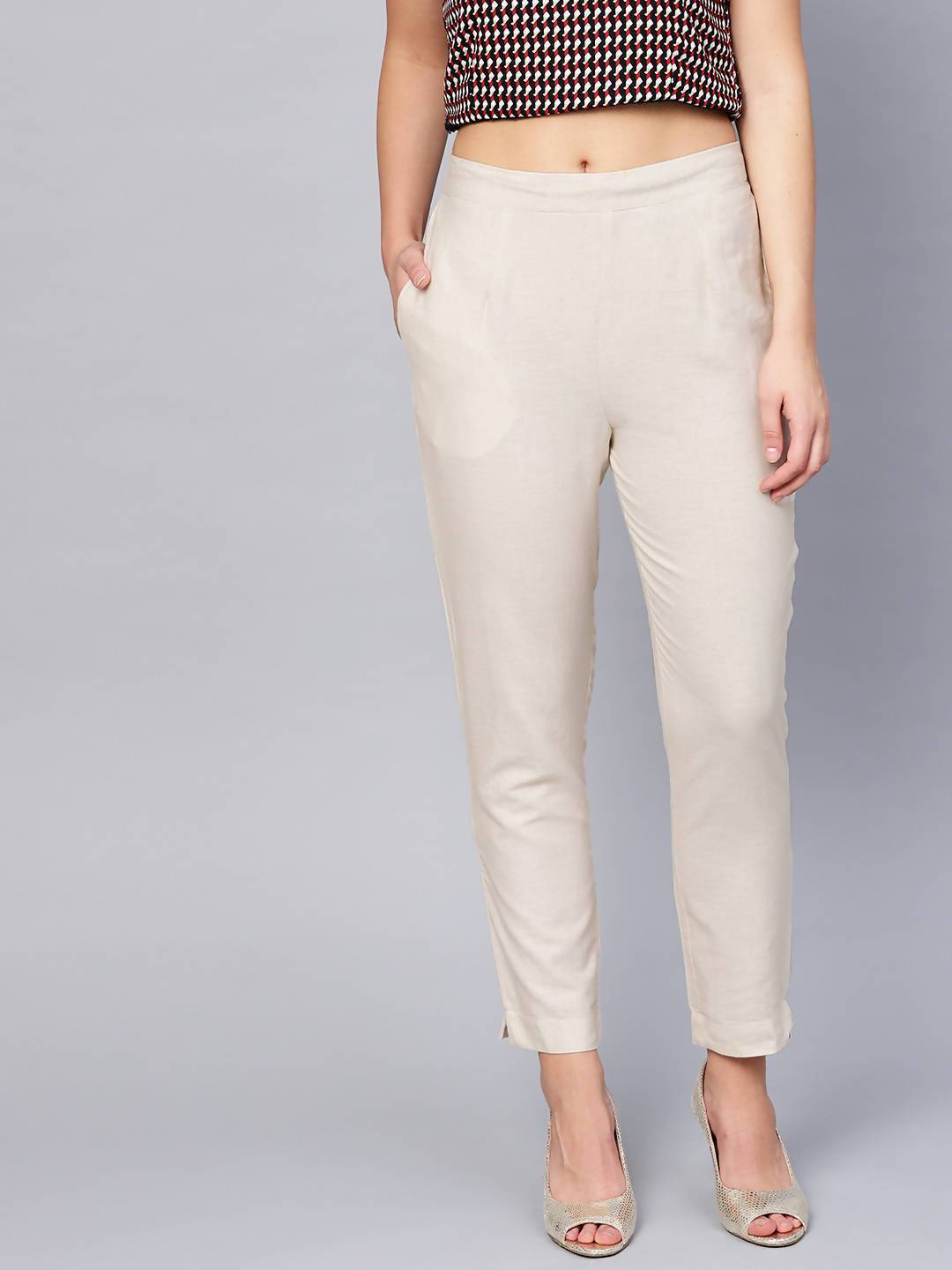 Women's Cotton Solid Straight Pants - Juniper