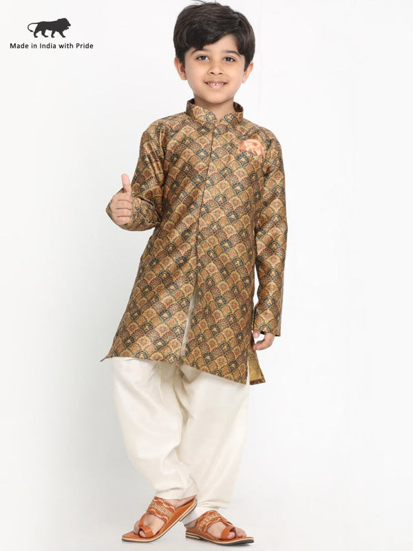 Jashvi Boys Silk Blend Kurta and Patiala Set