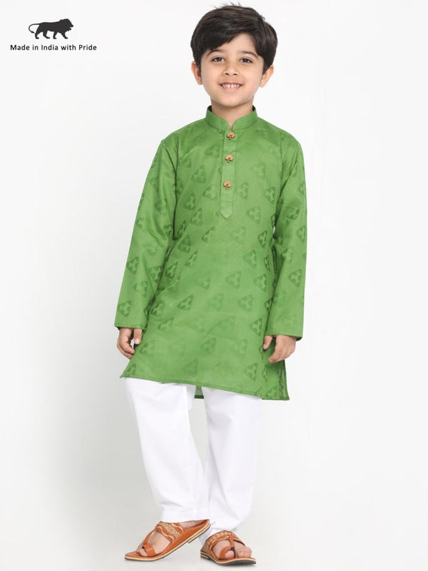 Jashvi Boys Self Design Kurta and Pyjama Set