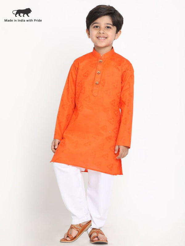 Jashvi Boys Self Design Kurta and Pyjama Set