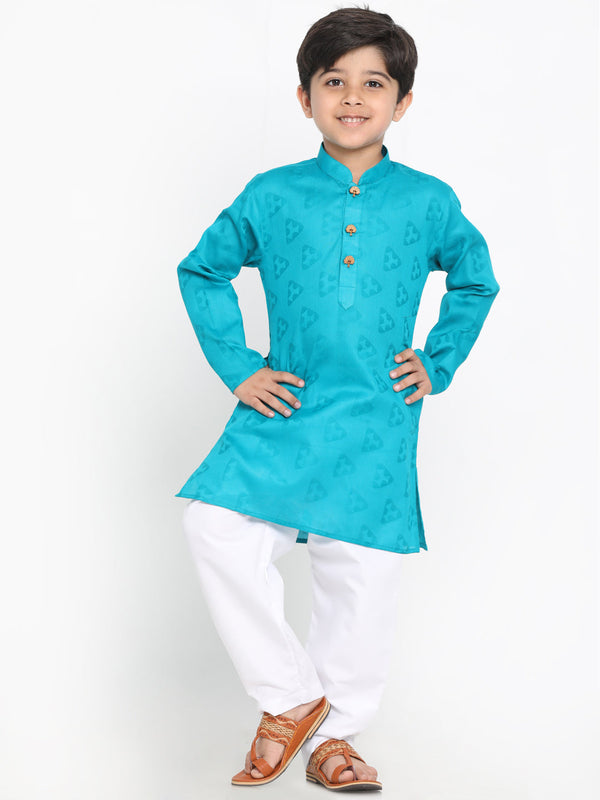 Jashvi Boys Blue Kurta and Pyjama Set