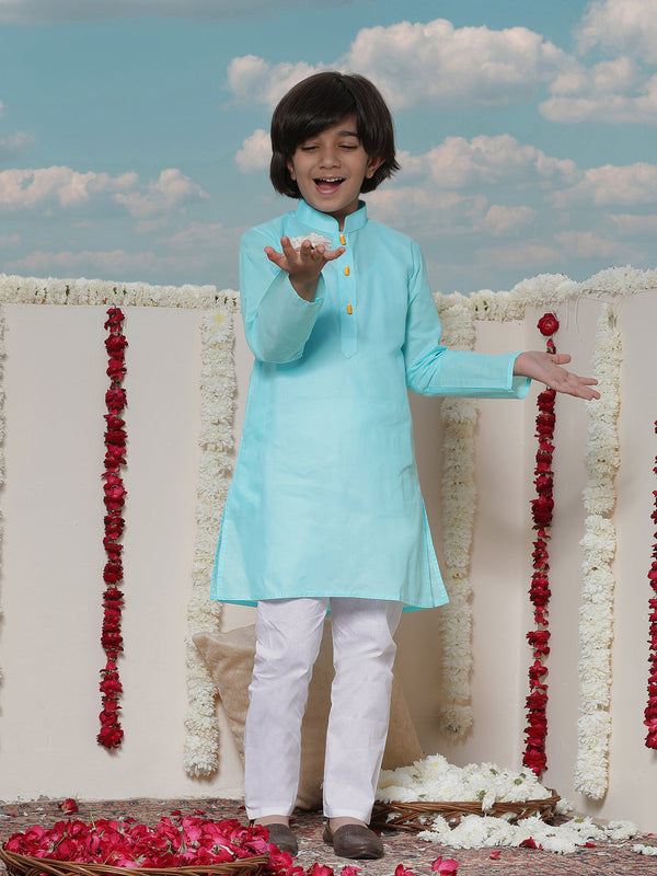 Jashvi Boys Cotton Kurta and Pyjama Set