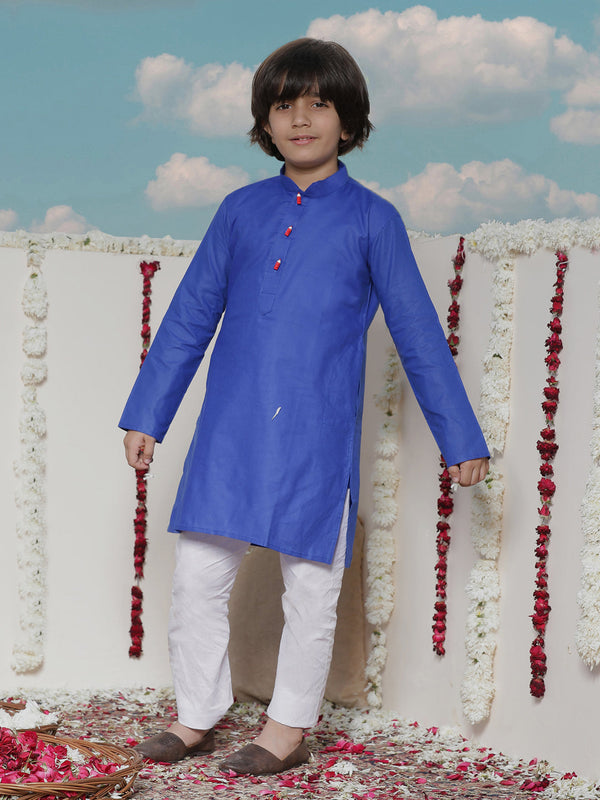 Jashvi Boy's Cotton Kurta and Pyjama Set