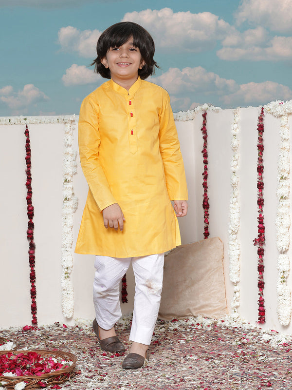 Jashvi Boy's Cotton Kurta and Pyjama Set