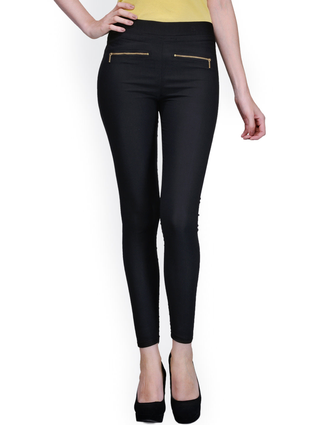 Women's A Pair Of Black Ankle-Length Jeggings - Noz2Toz