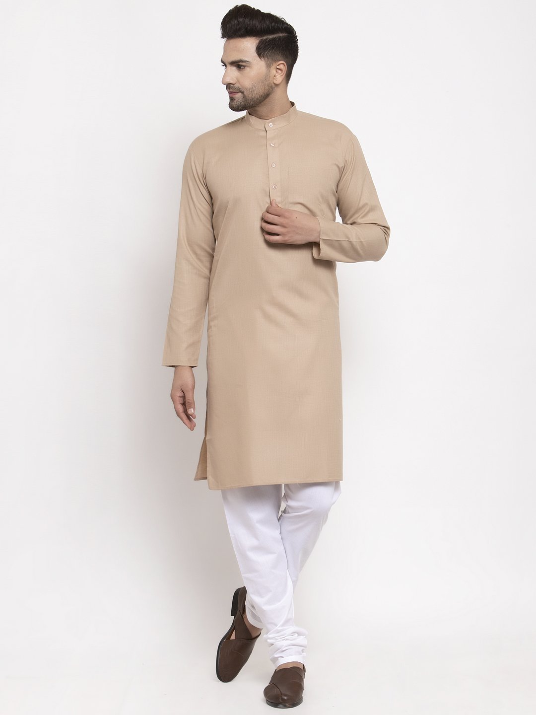 Men's Solid Kurta with Churidar - Virat Fashions