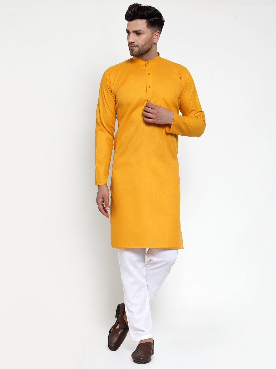 Men's Solid Kurta with Churidar - Virat Fashions