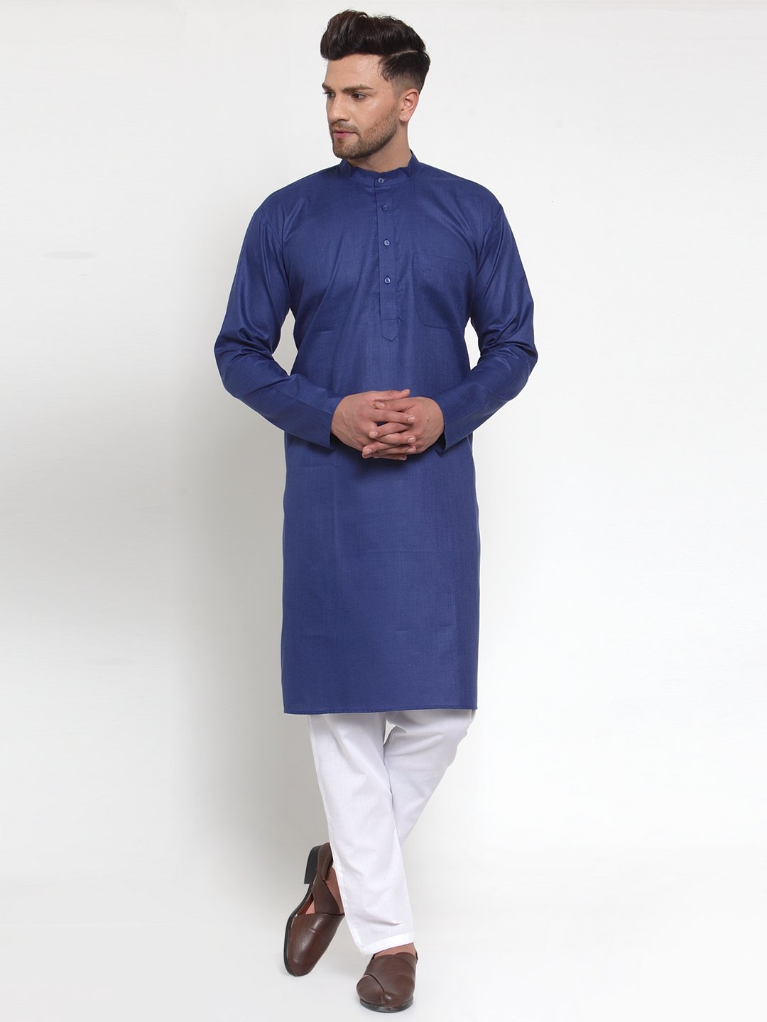 Men's Solid Kurta with Churidar - Virat Fashions