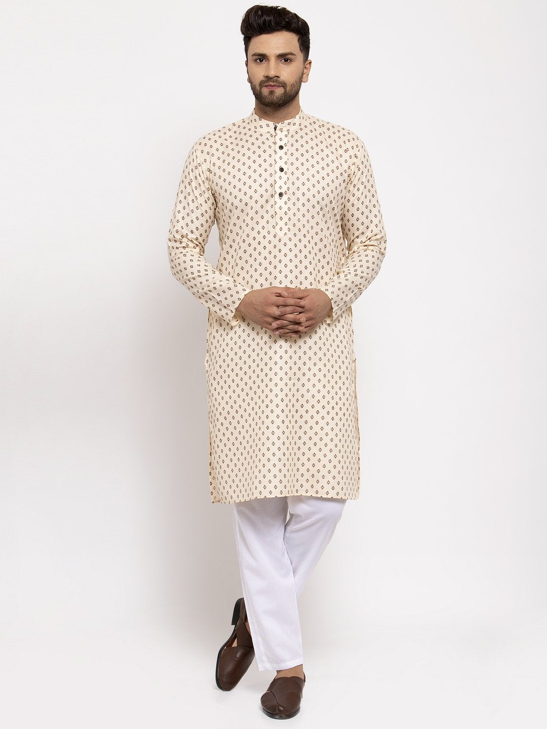 Men's Printed Kurta with Pyjamas - Virat Fashions