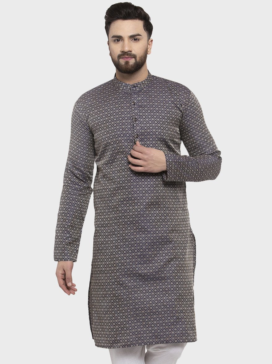 Men's Woven Design Kurta Only - Virat Fashions