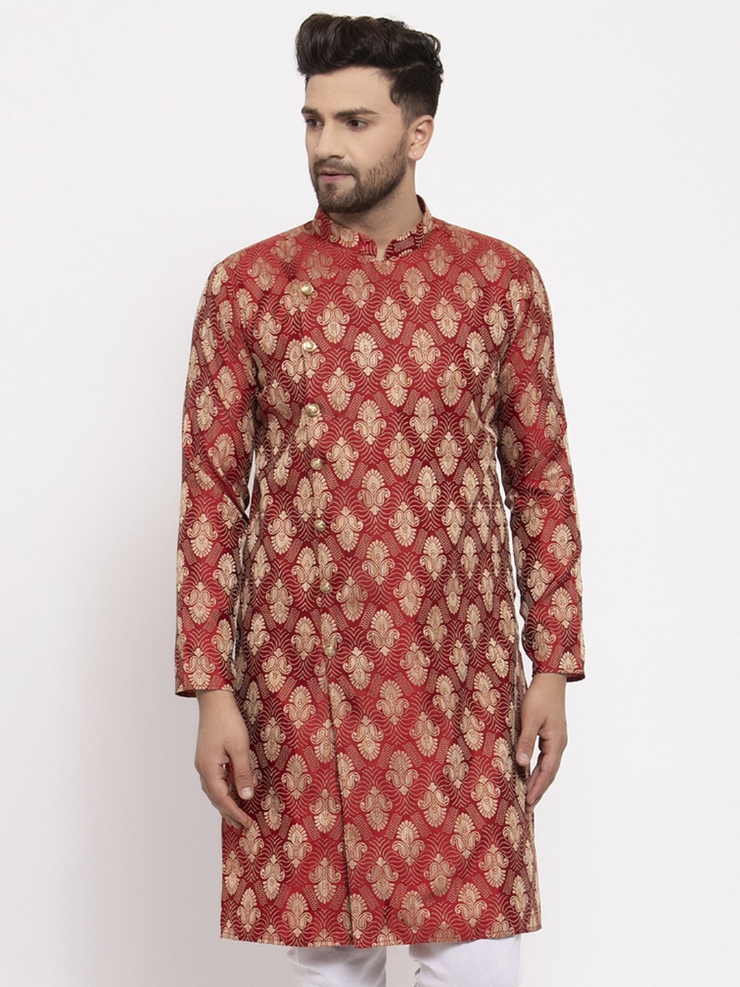 Men's Jacquard Kurta Only - Virat Fashions