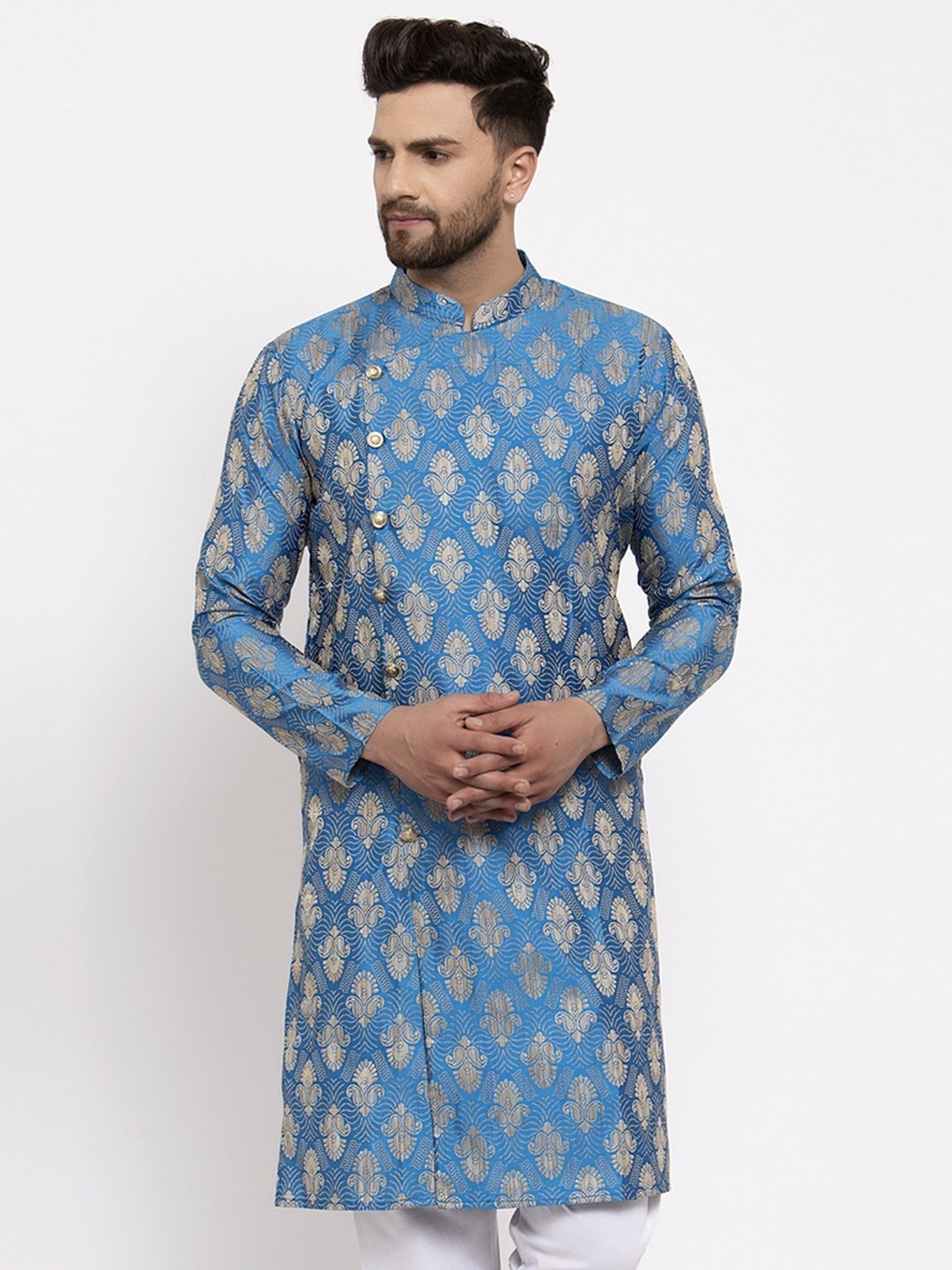 Men's Jacquard Kurta Only - Virat Fashions