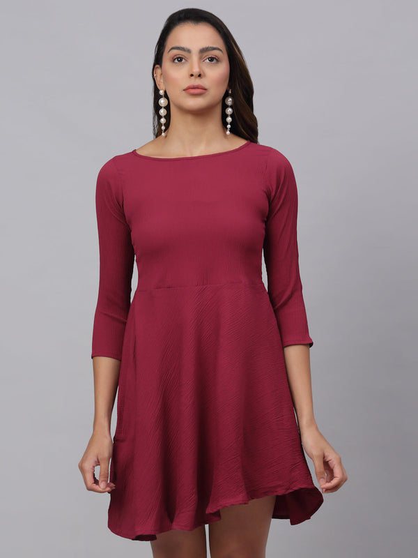 Women Maroon A-Line Dress