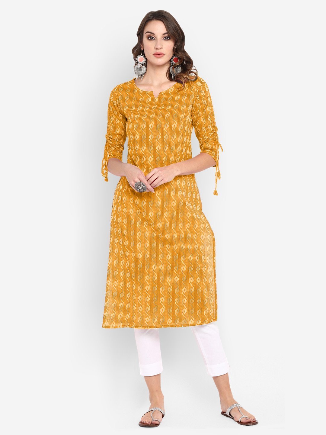 Women's Pink Cotton Kurta-Janasya