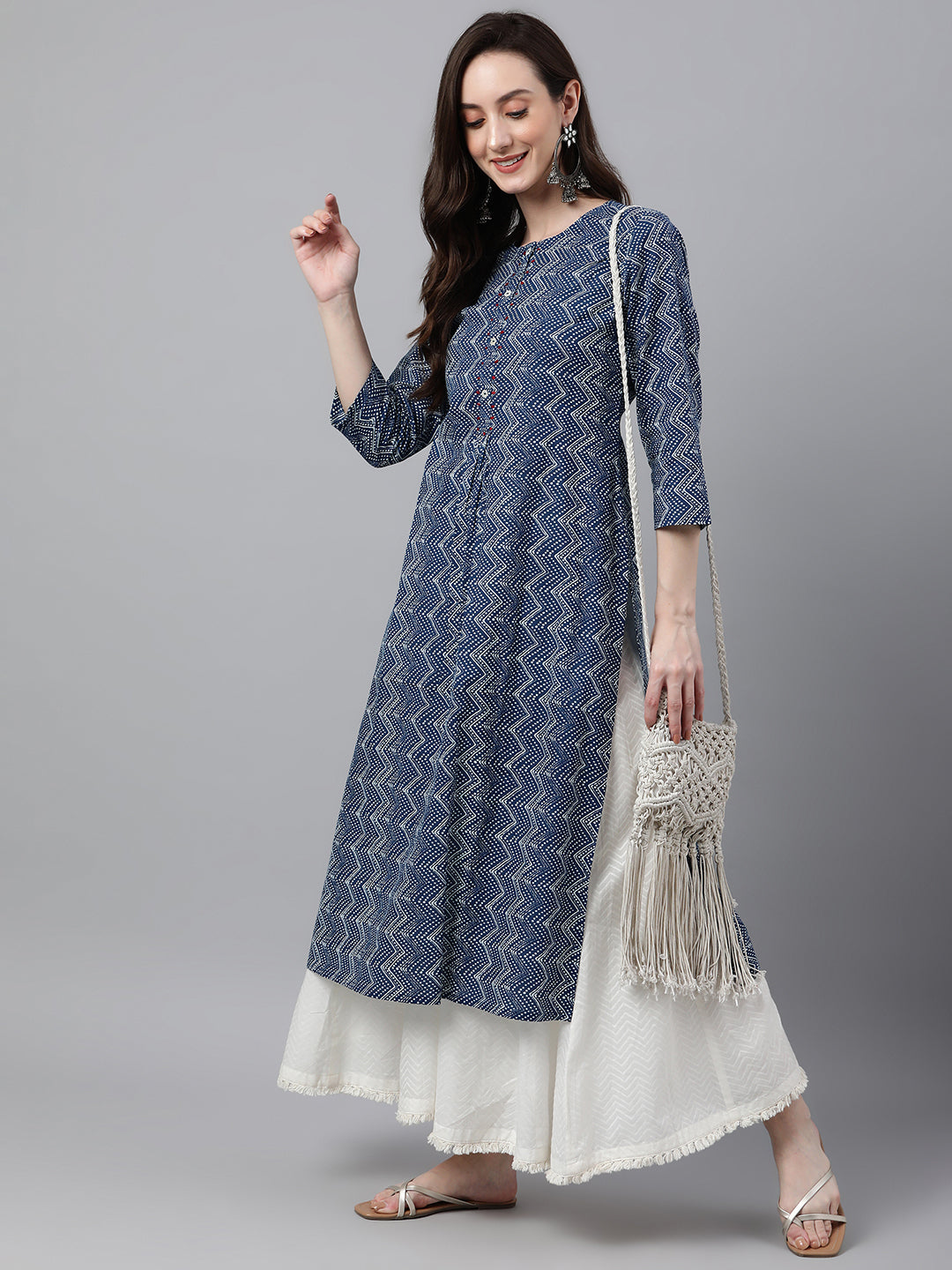 Women's Indigo Cotton Kurta - Janasya