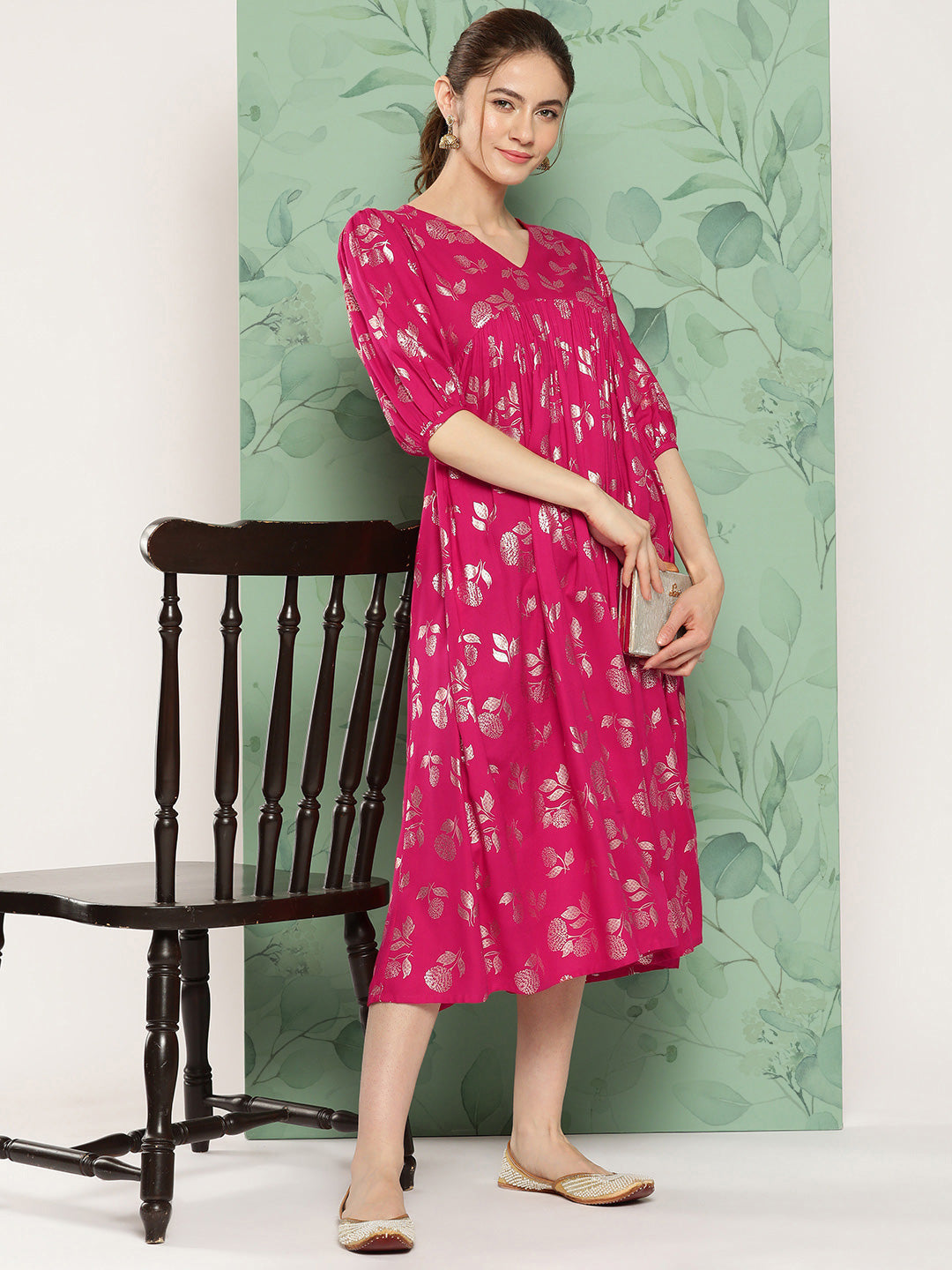 Women's Pink Rayon Kurta - Janasya