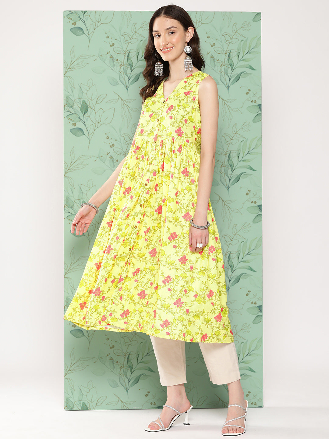 Women's Lemon Yellow Moss Kurta - Janasya