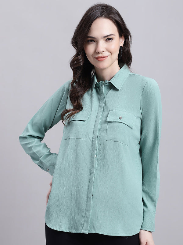 Women Green Solid Shirt